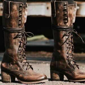 Freebird by Steven Distressed Brown Lace-Up Boots